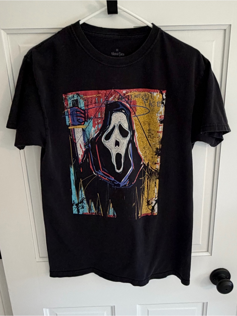 Ghost Face Scream Graphic T-Shirt Black Horror Movie Tee Size‎ Medium